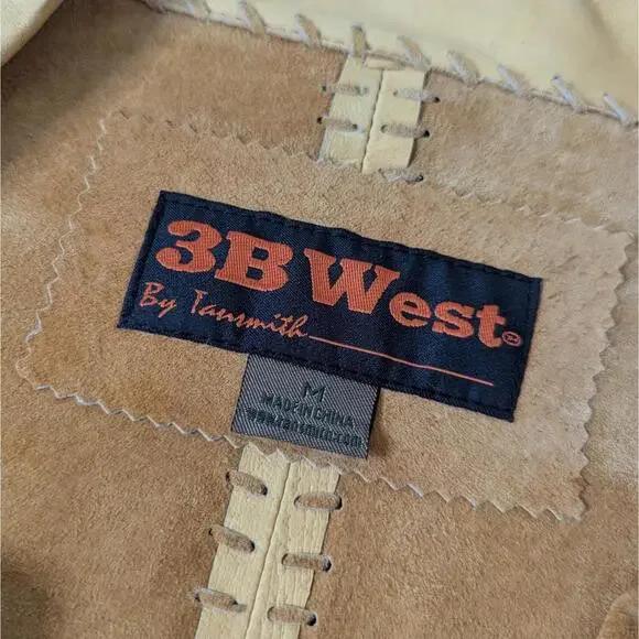 SOLD Vintage 70s leather and suede whip stitch western shirt jacket - Picture 8 of 8